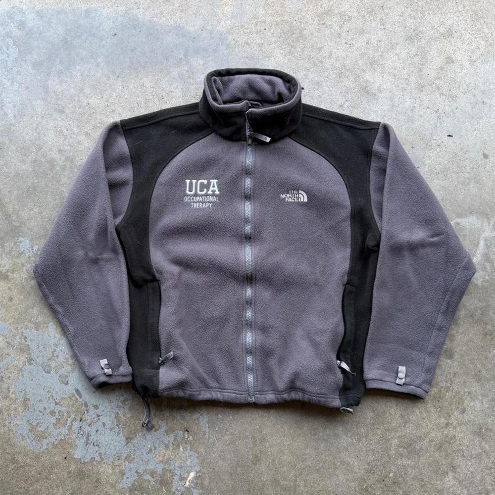 Vintage The North Face gray & black fleece jacket size M